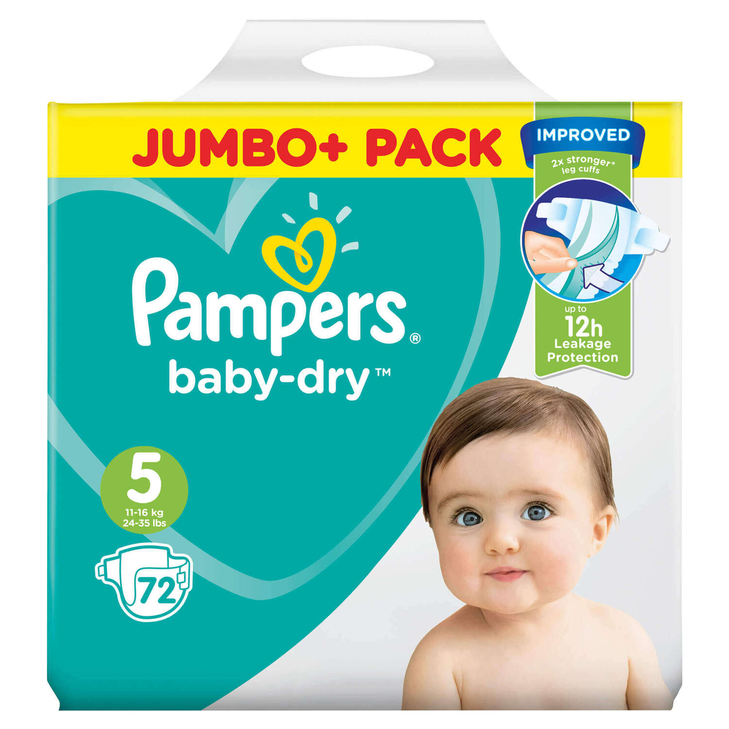 Montgomery Dollar Matroos Pampers Baby-Dry Nappies Size 5 Junior 72 Pack - Gompels HealthCare