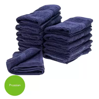 Flannels 30x30cm 500gsm 12 Pack - Colour: Prussian