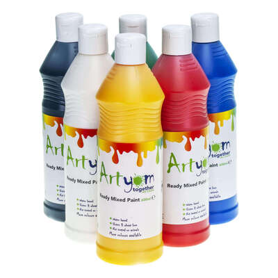 Artyom Assorted Ready Mixed Poster Paint 600ml 6 Pack