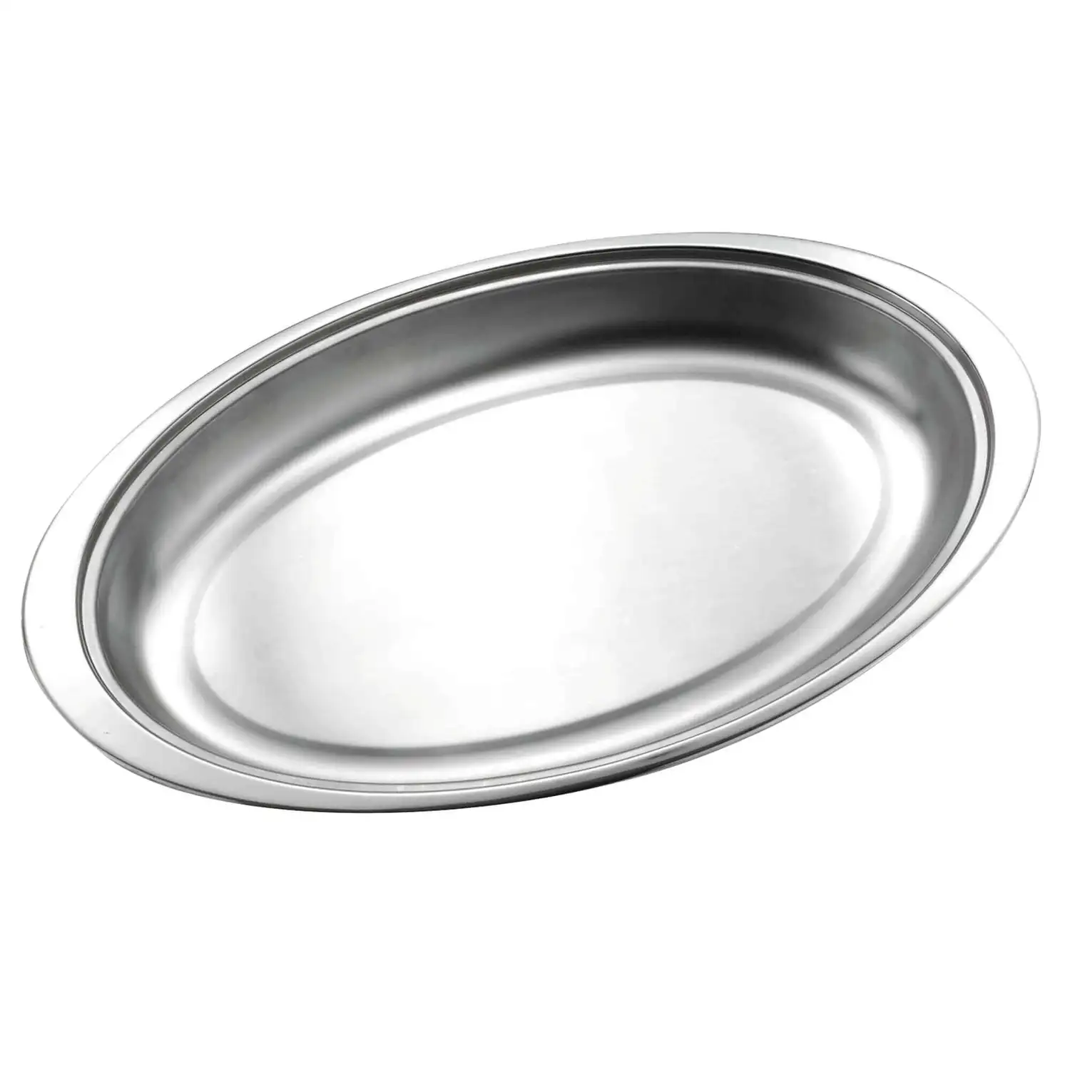 Stainless Steel Vegetable Dish Oval Undivided 30 x 21cm Gompels Care & Nursery Supply
