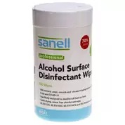 Sanell 70% Alcohol Surface Disinfectant Wipes 100 Pack