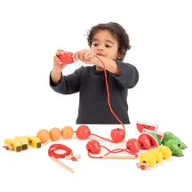 Wooden Lacing Fruits 21 Pack