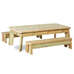 Wooden Outdoor Rectangular Table and Bench Set Preschool