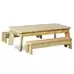 Wooden Outdoor Rectangular Table and Bench Set Preschool