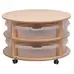 Low Level Circular Storage Unit With 8 Clear Tubs