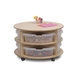 Low Level Circular Storage Unit With 8 Clear Tubs
