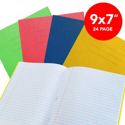 Exercise Book 9x7" Lined 24 Page Box 50