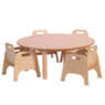 Wooden Circular Table and 4 Sturdy Chairs