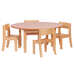 Wooden Circular Table and 4 Stacking Chairs