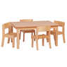 Wooden Rectangular Table and 4 Stacking Chairs