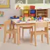 Wooden Rectangular Table and 4 Stacking Chairs