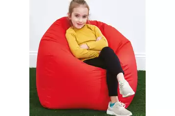 Large red shop bean bag chair