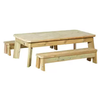 Rectangular Table and Bench Set