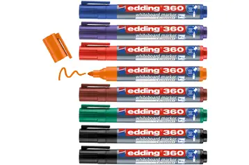 Show-me Teacher Drywipe Marker Schwarz – Packung Mit 50 Stück, Xylolfrei, Rundspitzig, 24h Verschlusszeit