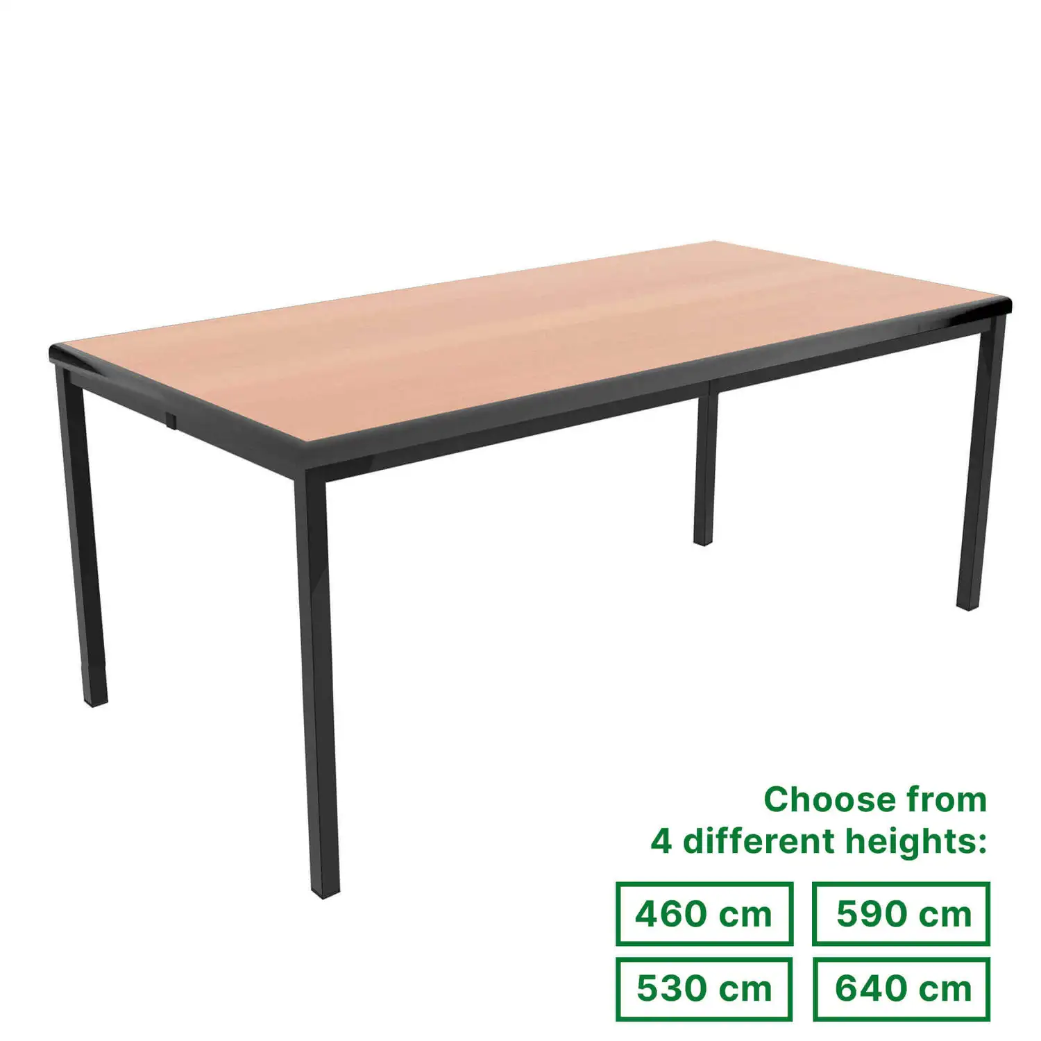 Titan Table Beech/Black 1200 x 600mm