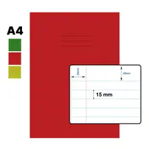 Writy A4 Exercise Book 15mm Ruled With Margin 80 Page 50 Pack