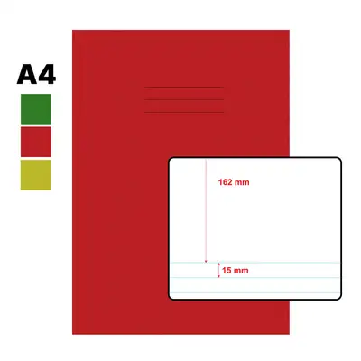 Writy A4 Exercise Book 15mm Ruled / Plain 80 Page 50 Pack
