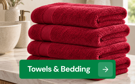shop towels and bedding