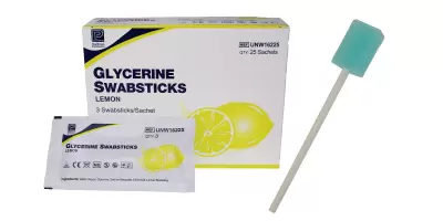 A pack of lemon swabs and a swab sample