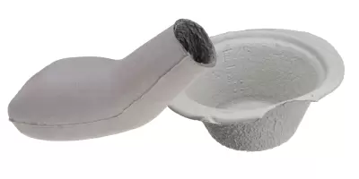 a male urinal and pulp vomit bowl